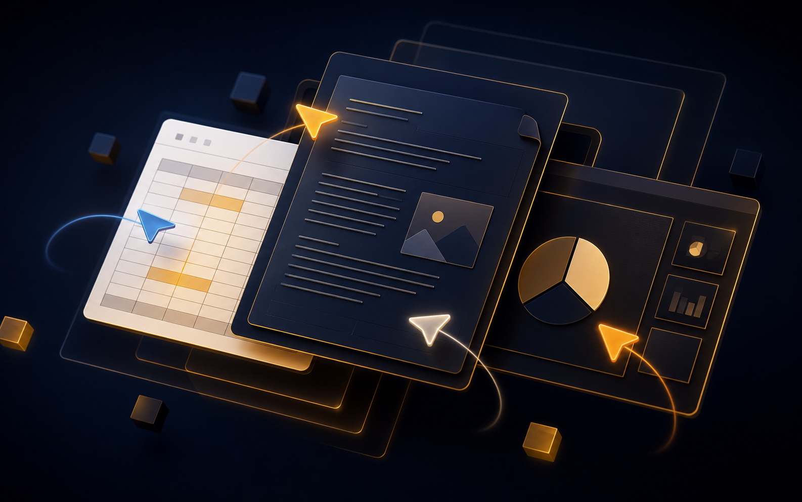 Documentos, planillas y presentaciones 3D editándose de forma colaborativa